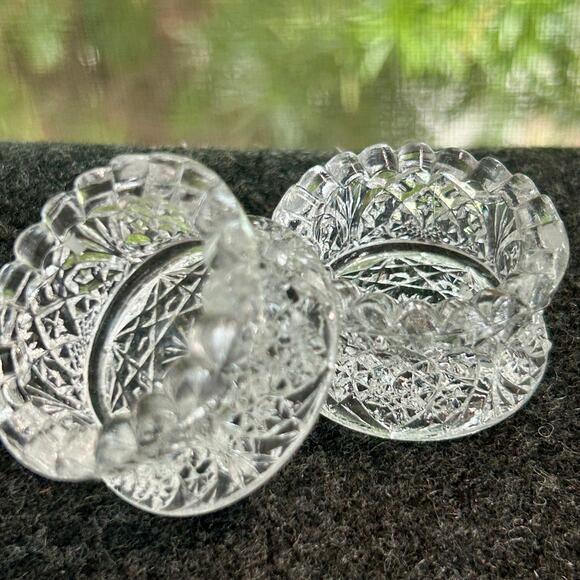 Pair of Vintage Pressed Glass Taper Candle Holders - Picture 9 of 10